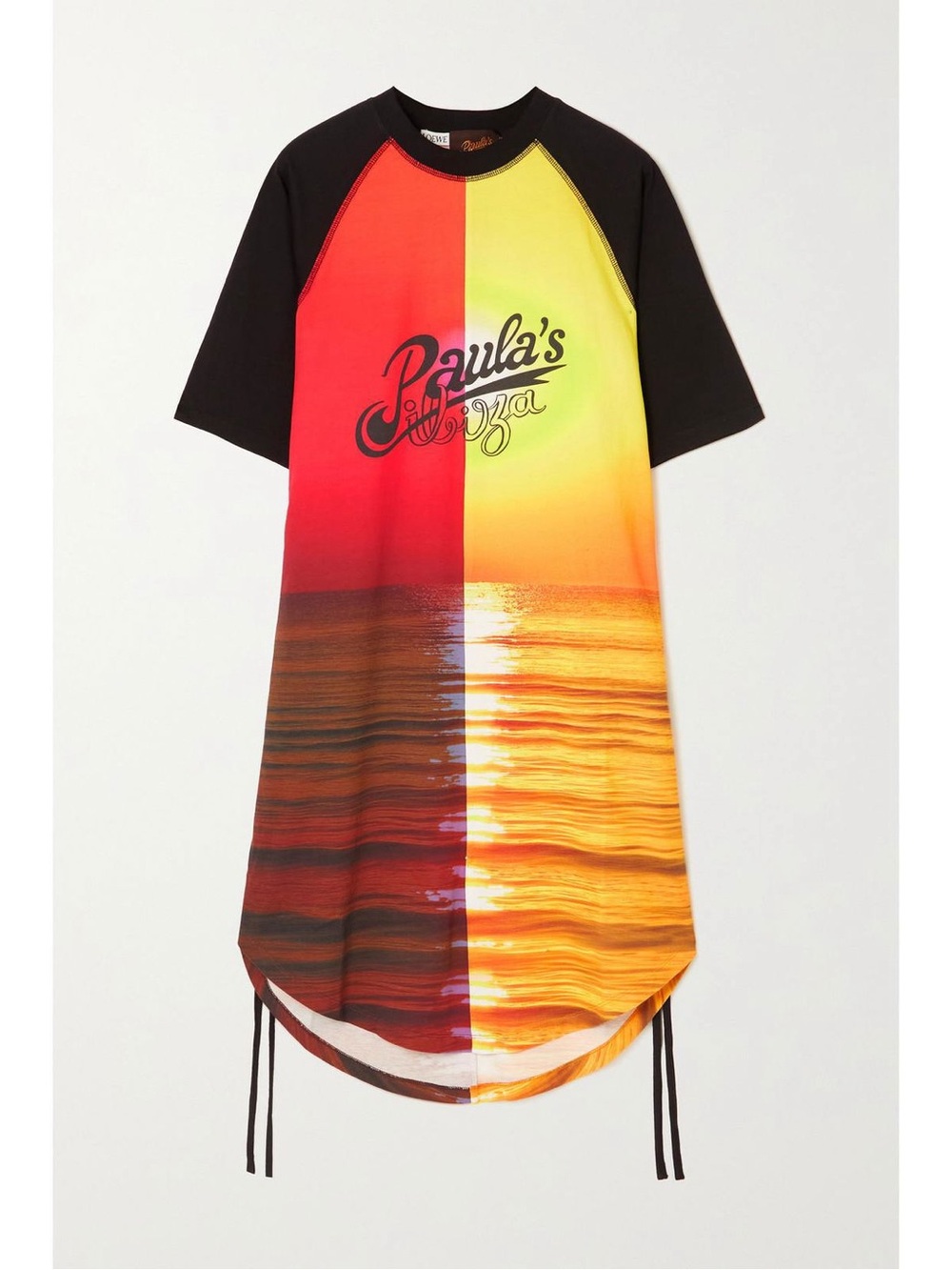 Loewe x Paula's Ibiza - Sunset Ruched Printed Cotton-Jersey Dress